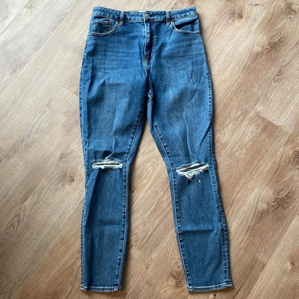Abercrombie Curve Love High Rise Super Skinny Ankle Jean MEDIUM DESTROY, 31 LONG - Picture 13 of 16
